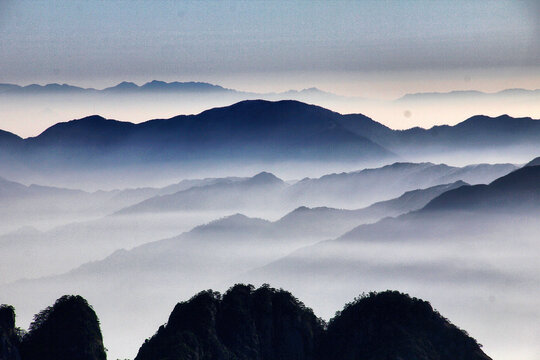 黄山云海黄山远眺