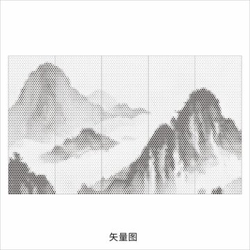 镂空山水图案