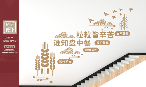 食堂樓梯文化墻