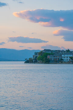 大理洱海夕阳傍晚