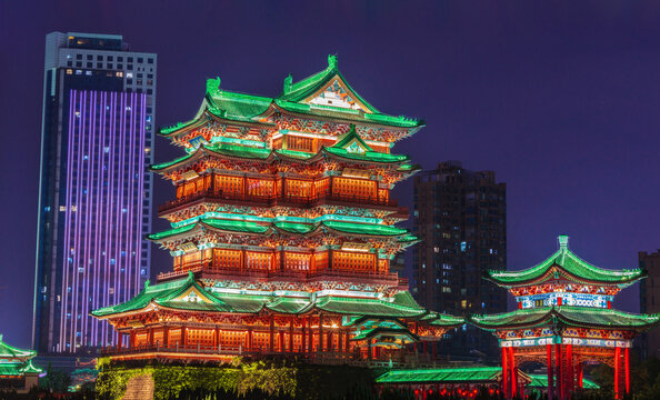 江西滕王阁夜景