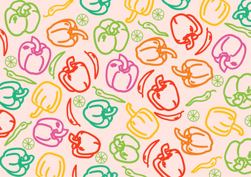 蔬菜辣椒装饰图案
