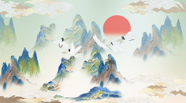 山水裝飾畫