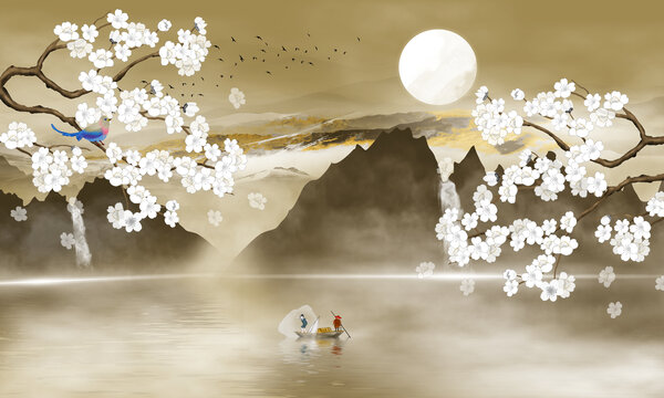古風(fēng)花鳥(niǎo)山水背景
