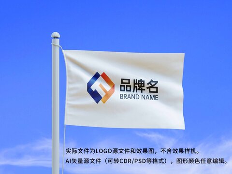 F字母渐变LOGO标志设计