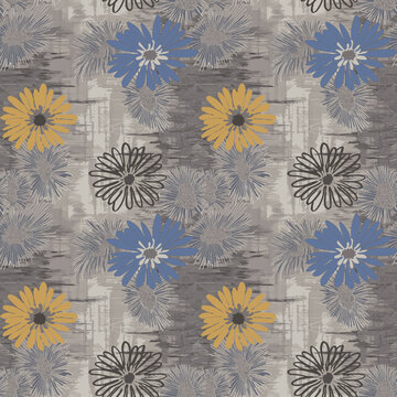 传统花卉地毯分色图案