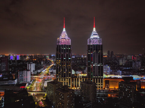 上海环球港夜景全景