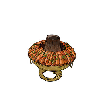 銅鍋插畫(huà)