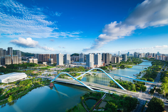 南沙蕉门公园夏日风景