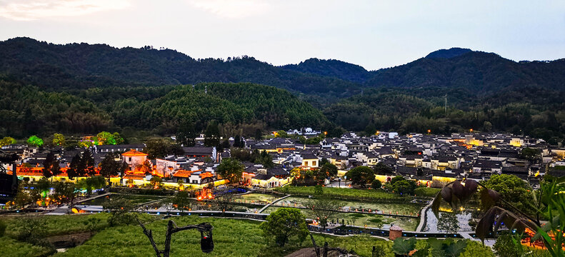 西递古村落全景