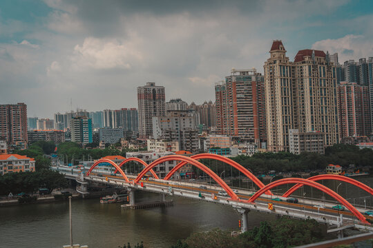 广州珠江河道两岸