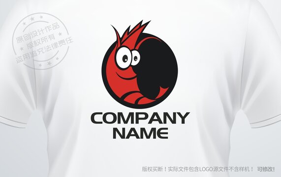 卡通龙虾logo