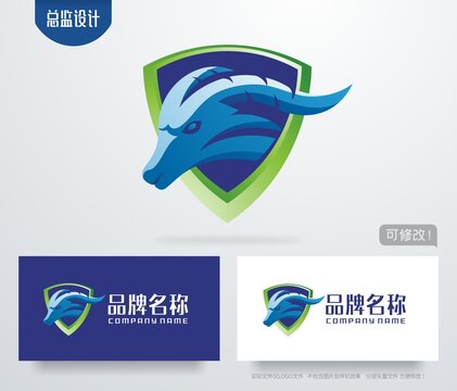 羊头logo盾牌