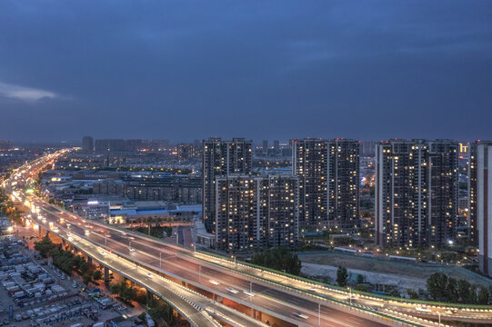 济南二环西路夜色图片