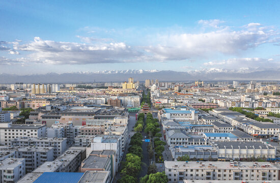 酒泉鼓楼大景