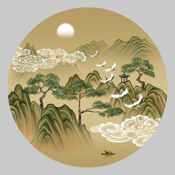 國(guó)潮山水