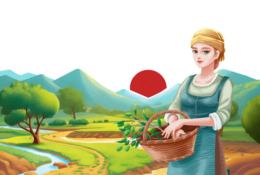 歐美田園風(fēng)格手繪插畫(huà)