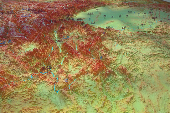 四川风光地形地貌模型