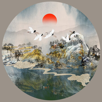 紋理山水畫