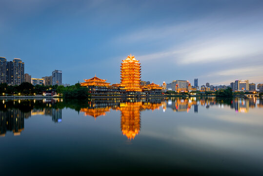 眉山城市夜景风光