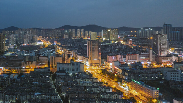 航拍城市夜景