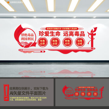 禁毒背景墻
