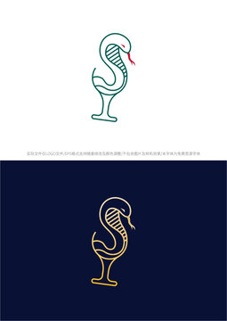紅酒眼鏡蛇logo商標(biāo)標(biāo)志
