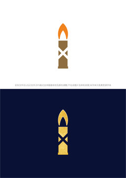 蜡烛子弹logo商标标志