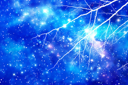 閃電的星空