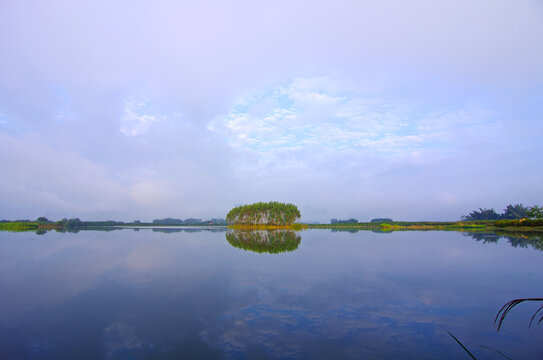 湖泊风景田园田野