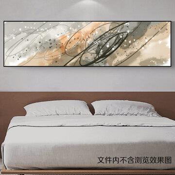 抽象水彩卧室床头画