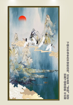 軟膜天花山水畫(huà)