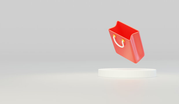 電商網(wǎng)購購物袋子3D促銷