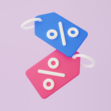 電商大促實(shí)惠標(biāo)簽購物促銷3D