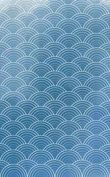 水墨蓝色扇形水波纹背景壁纸