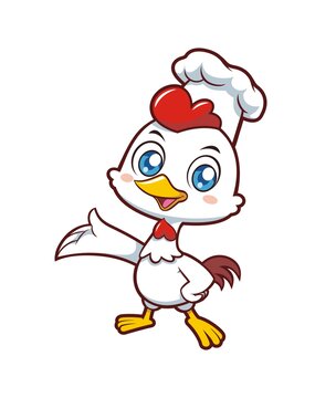 卡通可爱小鸡厨师