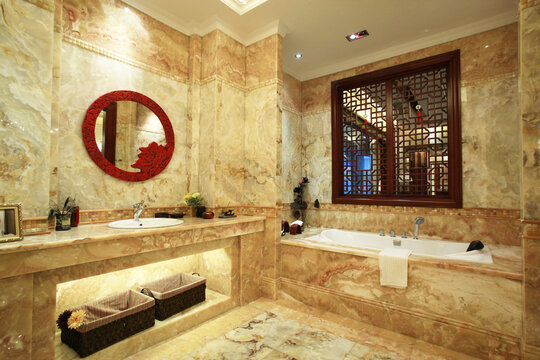 浴室卫生间背景墙卫浴空间装饰