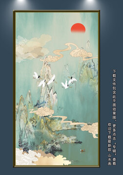 現(xiàn)代國潮山水壁畫