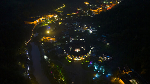 福建永定土楼王子振成楼夜景