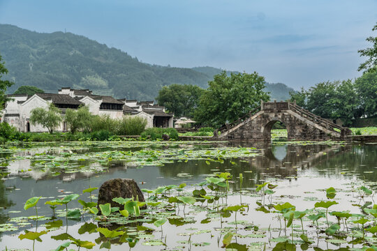 徽州呈坎古村建筑风景