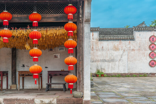 徽州呈坎古村建筑风景