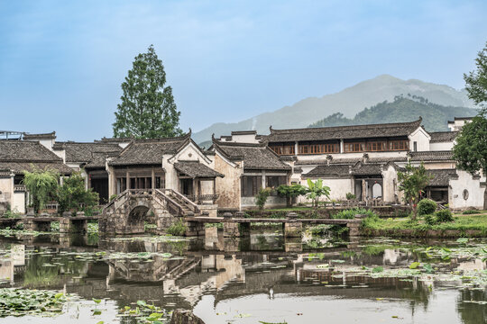 徽州呈坎古村建筑风景