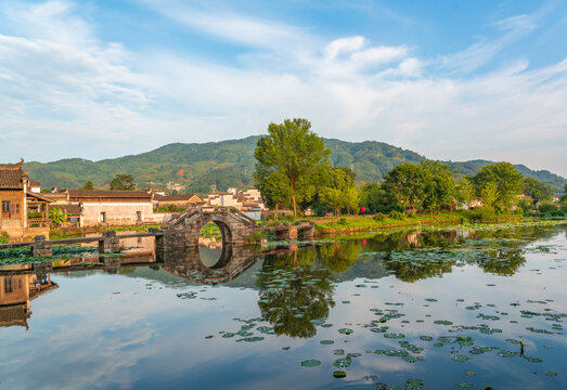 徽州呈坎古村建筑风景