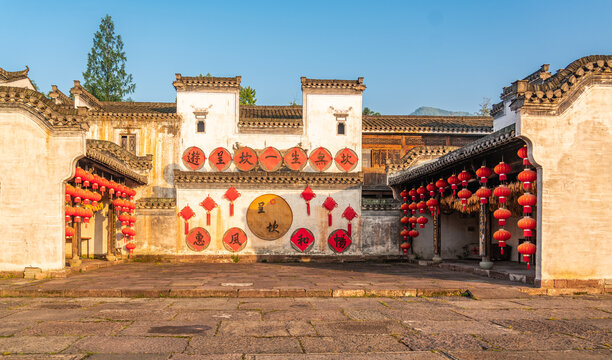 徽州呈坎古村建筑风景