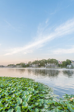 夕阳下的北京奥林匹克公园