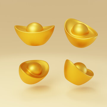 新年春節(jié)中國習俗金融金子3D