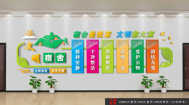 文明宿舍文化墻