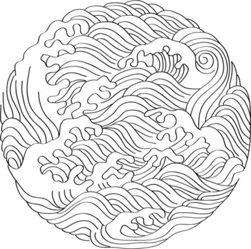 水紋海浪紋矢量