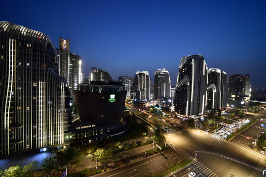 南京证大喜马拉雅城市风光夜景