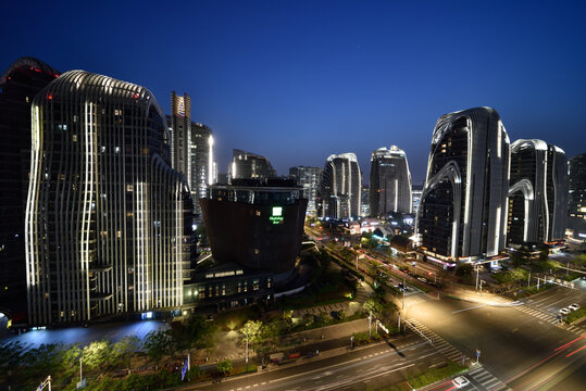 南京证大喜马拉雅城市风光夜景